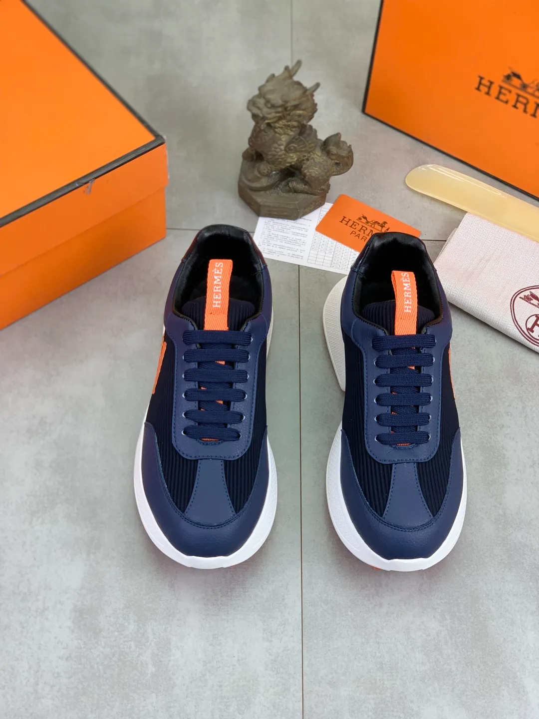 Men's men's shoes P460 new style [HERMES] Hermès - High-end quality original order - Upper: 🔝Nappa calfskin, sewn brand 'H' totem - Inner: water-dyed cowhide - Outsole: ultra-light TPU foam; molded outsole - Ultra-high quality control·Fine workmanship: highlighted (high-end·nobility·grade) -Size: 38-44 (45 can be customized)·